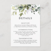 Rustic Elegant Eucalyptus Leaves QR Code Wedding エンクロージャーカード (正面)