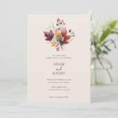 Rustic Elegant Fall Botanical Wedding Invitation  招待状 (スタンド正面)