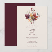 Rustic Elegant Fall Botanical Wedding Invitation  招待状 (正面/裏面)