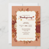 Rustic Elegant Floral Terracotta Invitation 招待状 (正面)