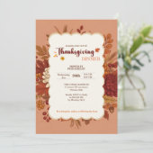 Rustic Elegant Floral Terracotta Invitation 招待状 (スタンド正面)