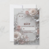 Rustic Elegant Floral Wedding RSVP Card (正面)