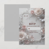 Rustic Elegant Floral Wedding RSVP Card (正面/裏面)