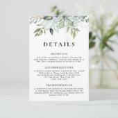 Rustic Elegant Greenery QR Code Wedding Details エンクロージャーカード (スタンド正面)