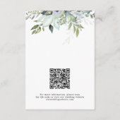 Rustic Elegant Greenery QR Code Wedding Details エンクロージャーカード (裏面)