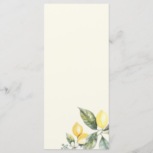 Rustic Elegant Minimal Lemon Garden Wedding  メニュー (裏面)