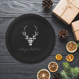 Rustic Elegant Personalized Christmas Paper Plates ペーパープレート