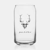 Rustic Elegant Personalized Deer Beer Can Glass ガラス缶 (正面)