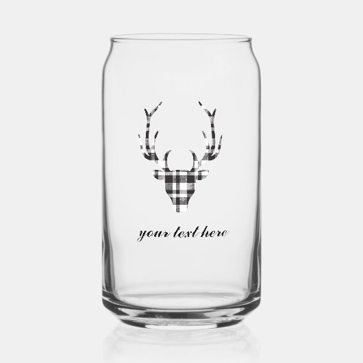 Rustic Elegant Personalized Deer Beer Can Glass ガラス缶 (正面)