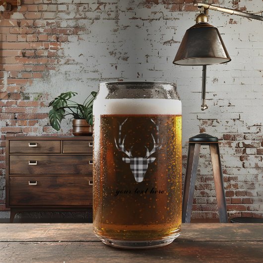 Rustic Elegant Personalized Deer Beer Can Glass ガラス缶