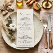 Rustic Elegant Script Wedding Reception Dinner  メニュー
