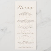 Rustic Elegant Script Wedding Reception Dinner  メニュー (正面)