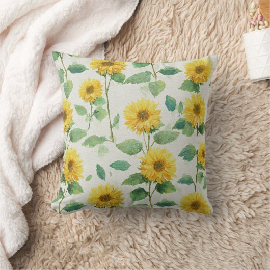 Rustic & Elegant Sunflower Classic Floral クッション (ブランケット)