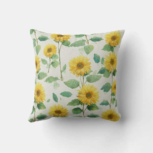 Rustic & Elegant Sunflower Classic Floral クッション (裏面)