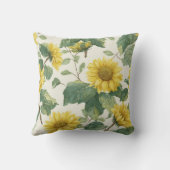 Rustic & Elegant Sunflower Classic Floral クッション (裏面)