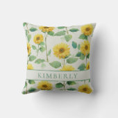 Rustic & Elegant Sunflower Classic Floral クッション (裏面)