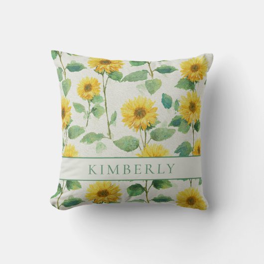 Rustic & Elegant Sunflower Classic Floral クッション (正面)
