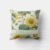 Rustic & Elegant Sunflower Classic Floral クッション (裏面)