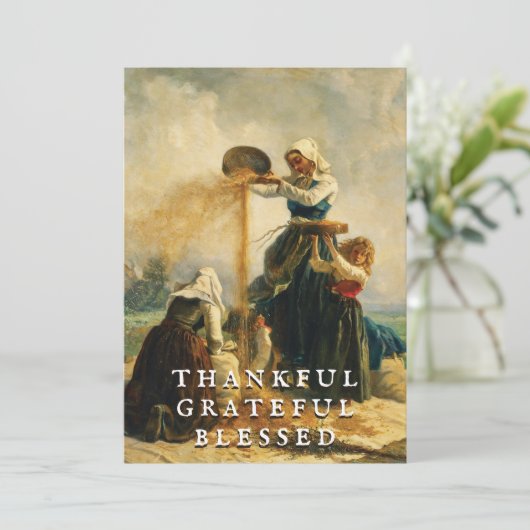 Rustic Elegant Thankful Grateful Blessed Harvest シーズンカード (スタンド正面)