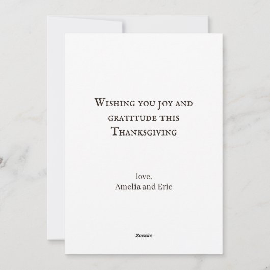 Rustic Elegant Thankful Grateful Blessed Harvest シーズンカード (裏面)