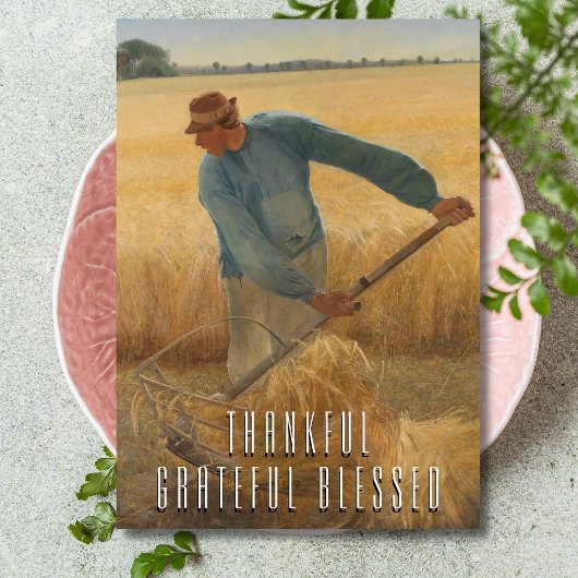 Rustic Elegant Thankful Grateful Blessed Harvest シーズンカード