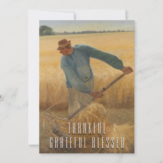 Rustic Elegant Thankful Grateful Blessed Harvest シーズンカード (正面)