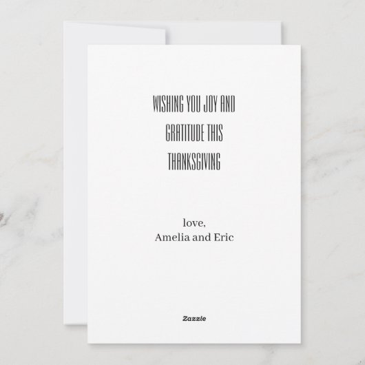 Rustic Elegant Thankful Grateful Blessed Harvest シーズンカード (裏面)