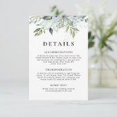 Rustic Elegant Watercolor Greenery Wedding Details エンクロージャーカード (スタンド正面)