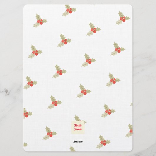 Rustic elegant watercolour Christmas invite cards 招待状 (裏面)