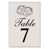 Rustic Elegant Western Horse Wedding Table Number テーブルナンバー (裏面)
