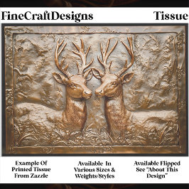  Rustic Embossed Bronze Stags/Deer EH2L Decoupage 薄葉紙
