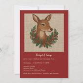Rustic embroidery Deer & Holiday Greens christmas (正面)