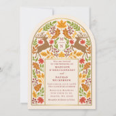Rustic Enchanted Woodland Deer Arch Wedding 招待状 (正面)