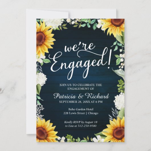 Rustic Engagement Partyインビテーション・カード 案内状 (正面)