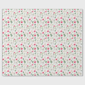 Rustic Equestrian Floral Pink Wrapping Paper ラッピングペーパー (フラット)