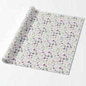Rustic Equestrian Floral Purple Wrapping Paper ラッピングペーパー (アンロールド)