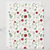 Rustic Equestrian Floral Red Scrapbook Paper (裏面)