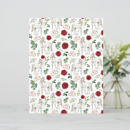 Rustic Equestrian Floral Red Scrapbook Paper (スタンド正面)