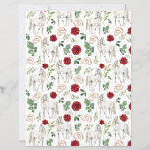Rustic Equestrian Floral Red Scrapbook Paper (正面)