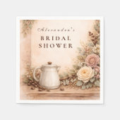 Rustic Espresso Bar Bridal Shower スタンダードカクテルナプキン (正面)