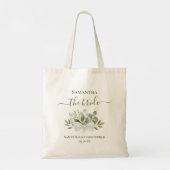 Rustic Eucalyptus Bouquet Elegant Bride Wedding トートバッグ (裏面)