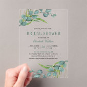 Rustic Eucalyptus Bridal Shower アクリル招待状 (インサイチュ (ポータブル))