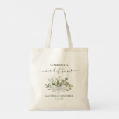 Rustic Eucalyptus Elegant Maid of Honor Wedding トートバッグ (裏面)