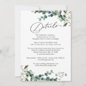 Rustic Eucalyptus Greenery All-in-One Wedding 招待状 (裏面)
