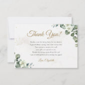 Rustic Eucalyptus Greenery Elegant Bridal Shower サンキューカード (正面)