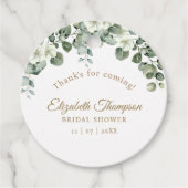 Rustic Eucalyptus Greenery Elegant Bridal Shower フェイバータグ (正面)