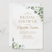 Rustic Eucalyptus Greenery Elegant Bridal Shower 招待状 (正面)