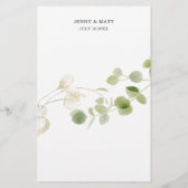 Rustic Eucalyptus Greenery Gold Chic Wedding Menu (裏面)