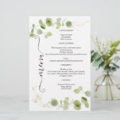 Rustic Eucalyptus Greenery Gold Chic Wedding Menu (スタンド正面)