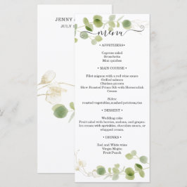 Rustic Eucalyptus Greenery Gold Wedding Reception メニュー